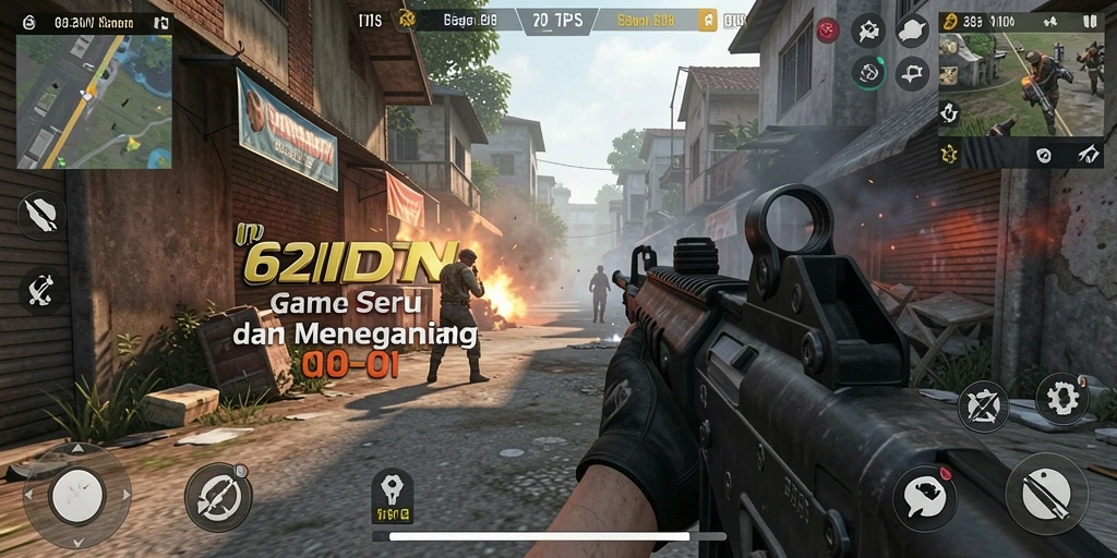 Tampilan gameplay TPS yang mendebarkan di 62IDN.