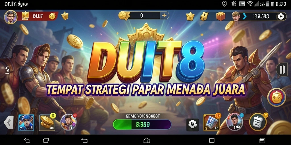 Tampilan gameplay epik dalam strategi pertempuran di DUIT8.