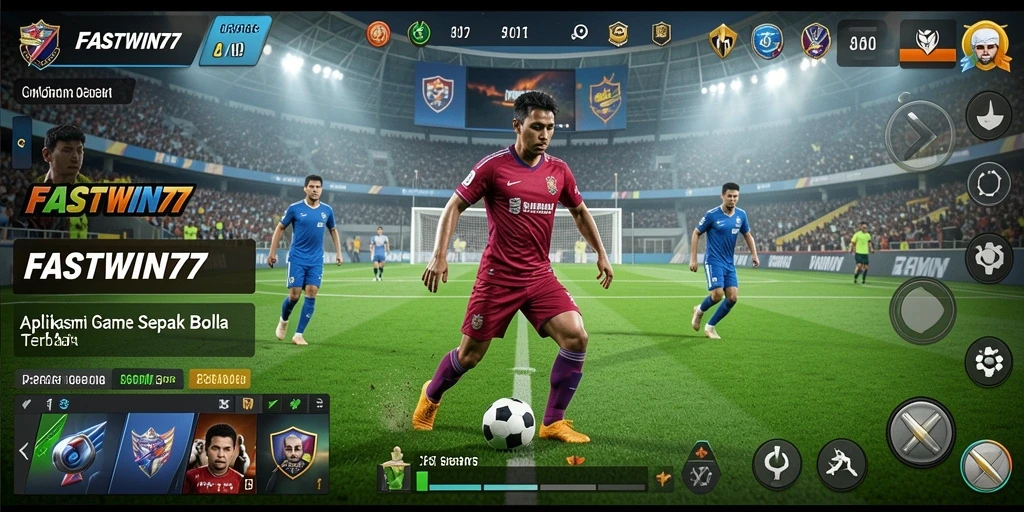 Tampilan permainan seru di FASTWIN77 dengan aksi sepak bola mendebarkan.