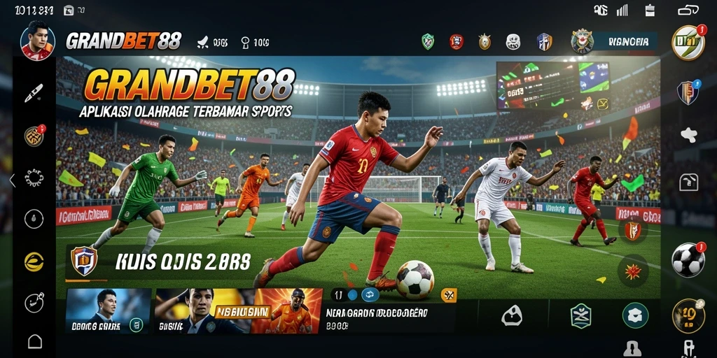 Tampilan gameplay <strong>GRANDBET88</strong> dengan fitur live streaming pertandingan.
