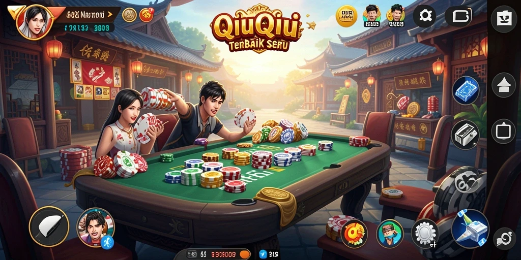 Tampilan gameplay QiuQiu yang menarik dan menyenangkan.