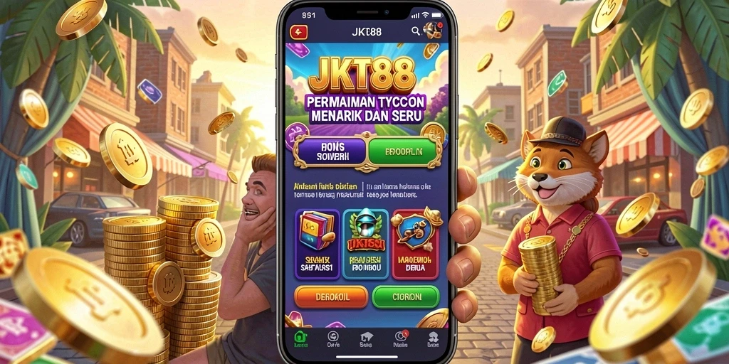 Tampak layar gameplay JKT88 dengan elemen Tycoon yang menarik.