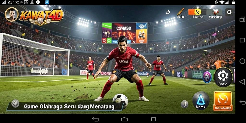 Tampilan gameplay seru di KAWAT4D dengan berbagai mode olahraga.