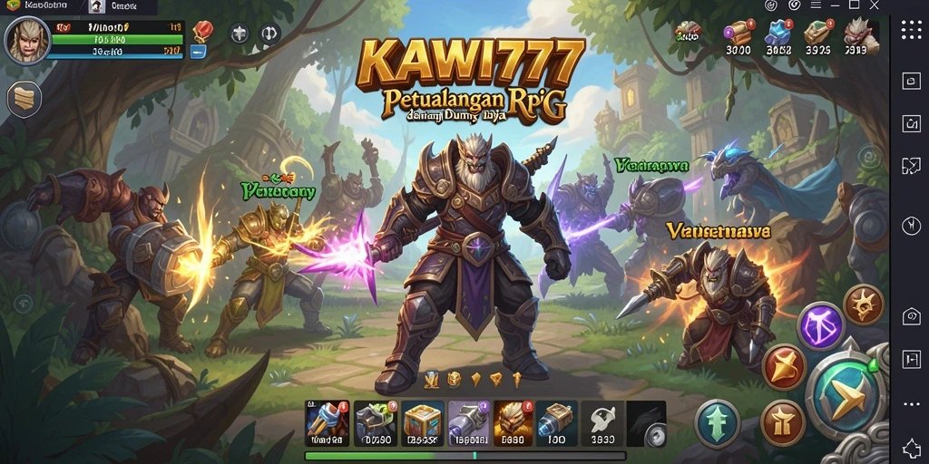 Tampilan gameplay KAWI777 yang menampilkan karakter dan petualangan seru.