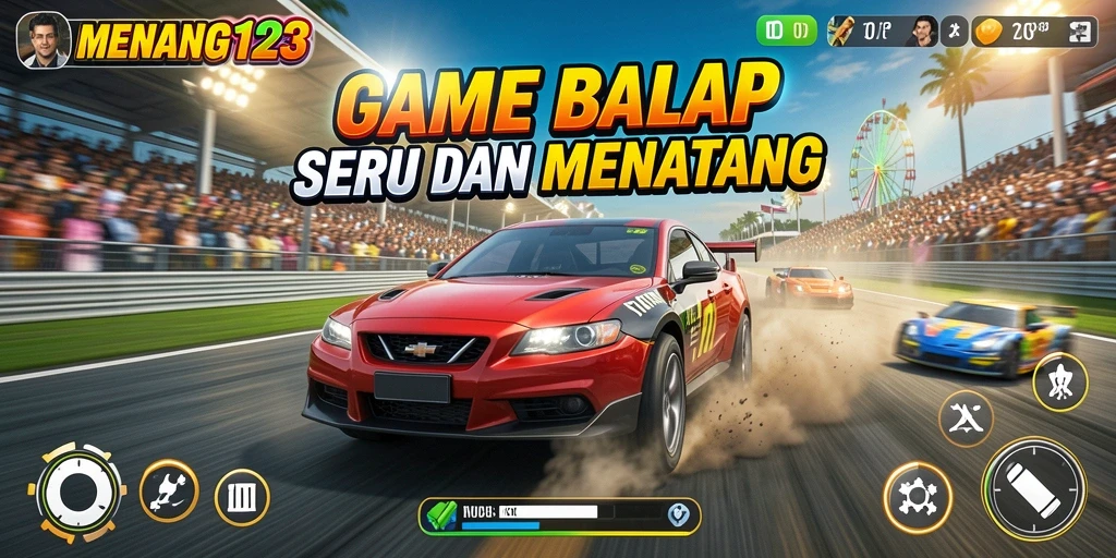 Tampilan menakjubkan dari gameplay balap di MENANG123.