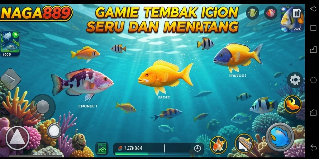 Tampilan gameplay menembak ikan yang seru dan menantang.