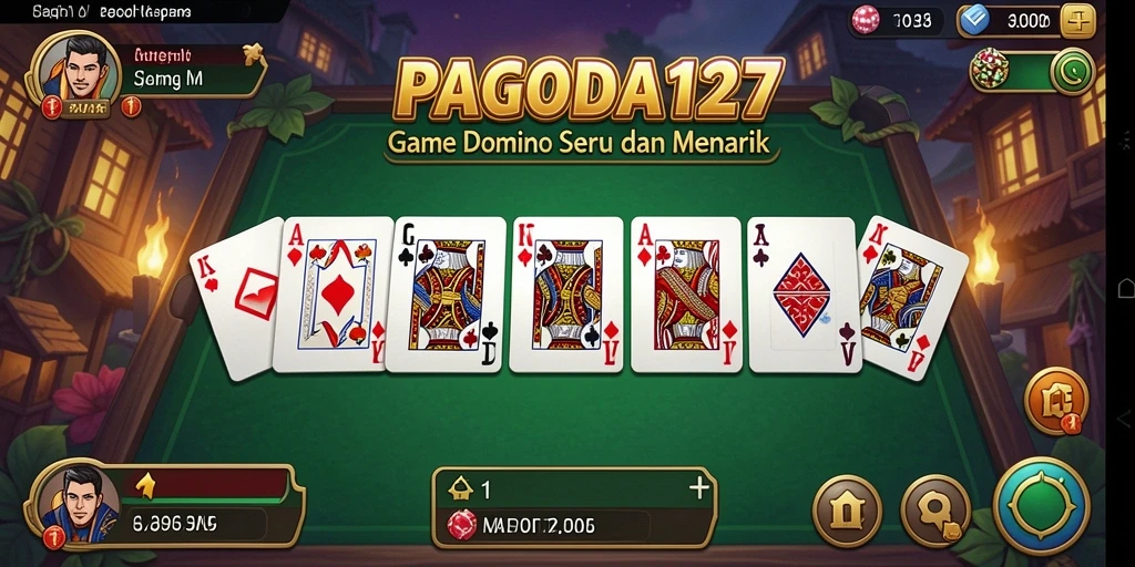 Tangkapan layar utama menunjukkan gameplay seru dari permainan Domino.