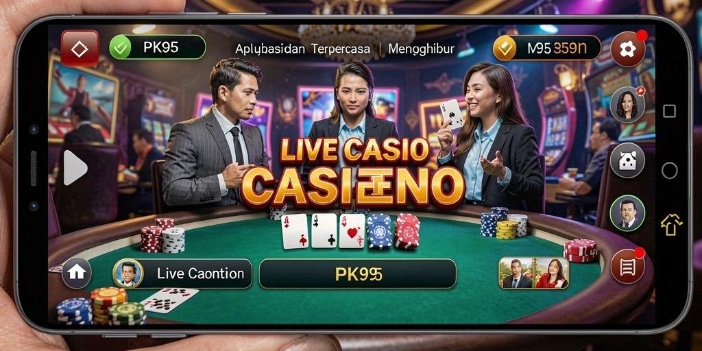 Tampilan gameplay Live Casino PK95 dengan dealer profesional.