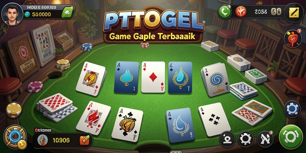 Screenshot gameplay PTTOGEL menampilkan aksi seru permainan Gaple.