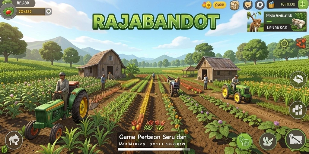 Tampilan gameplay RAJABANDOT yang menakjubkan saat bertani.