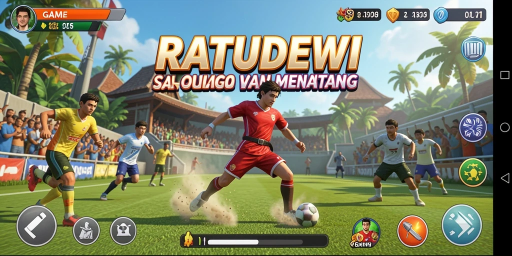 Gambar menampilkan gameplay seru dari game RATUDEWI di lapangan olahraga.