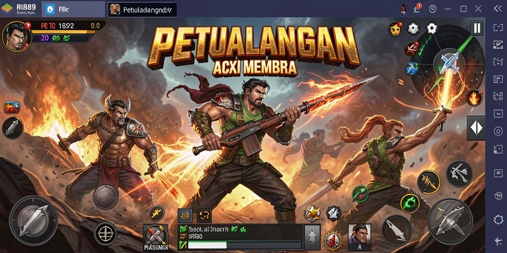 Tampilan screenshot utama RI889 menampilkan aksi yang mendebarkan dalam permainan.
