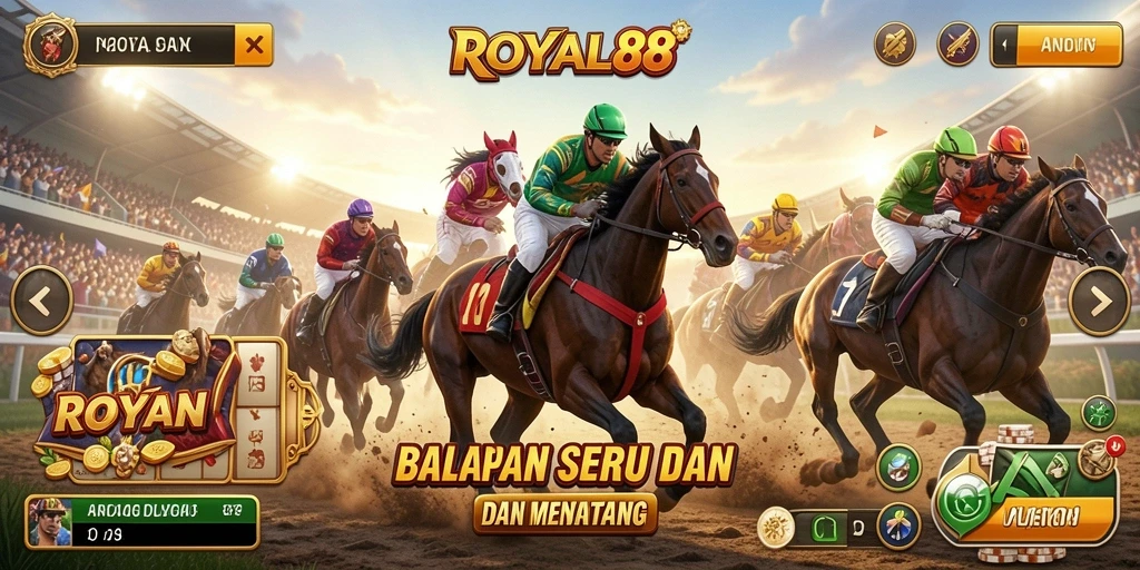 Tampilan gameplay yang memukau dalam balapan cepat ROYAL88.