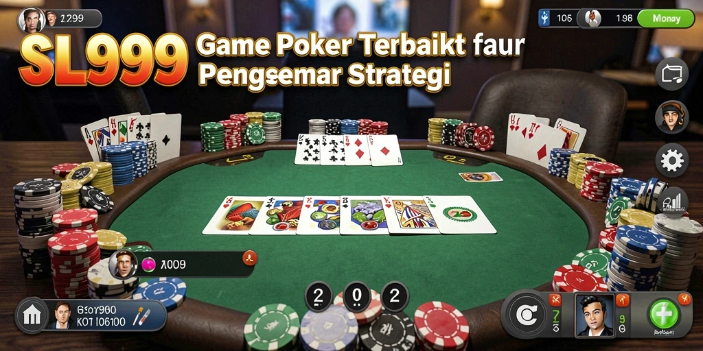 Screenshot SL999 menampilkan gameplay poker yang penuh strategi dan keseruan.