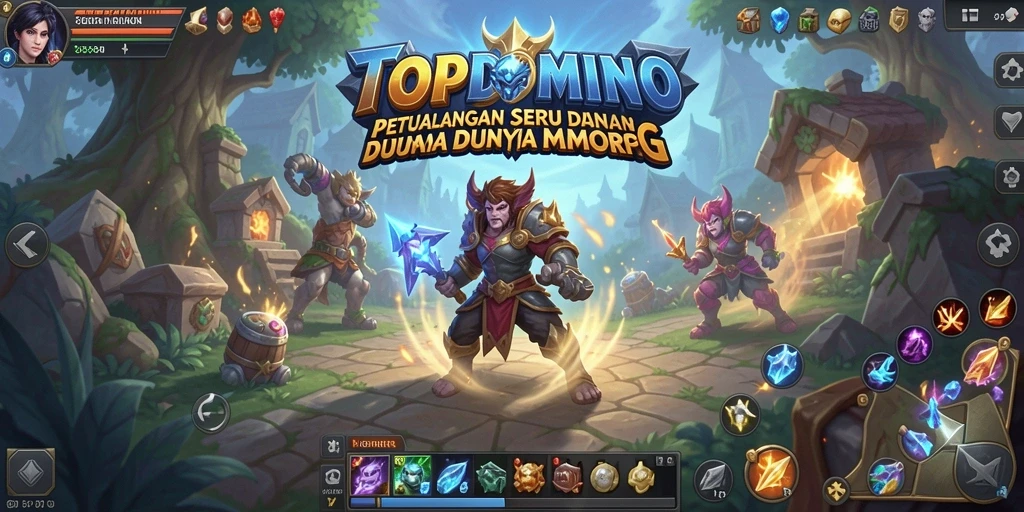 Tampilan gameplay seru dari dunia MMORPG TOPDOMINO.