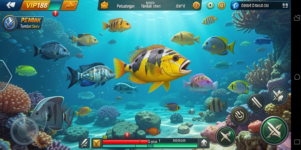 Tampilan gameplay Tembak Ikan yang menegangkan dan menghibur.