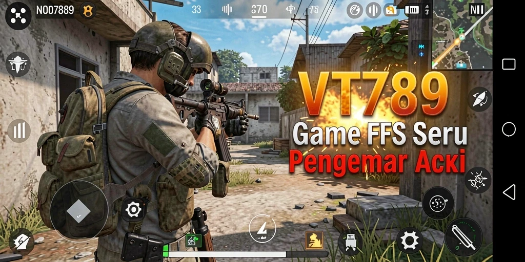 Tangkapan layar gameplay VT789 menampilkan aksi tembak-menembak intens.